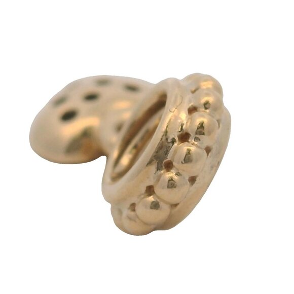 Pandora Retired 14kt Yellow Gold and Diamond Pave Brilliant Heart Dangle Charm - Picture 6 of 6